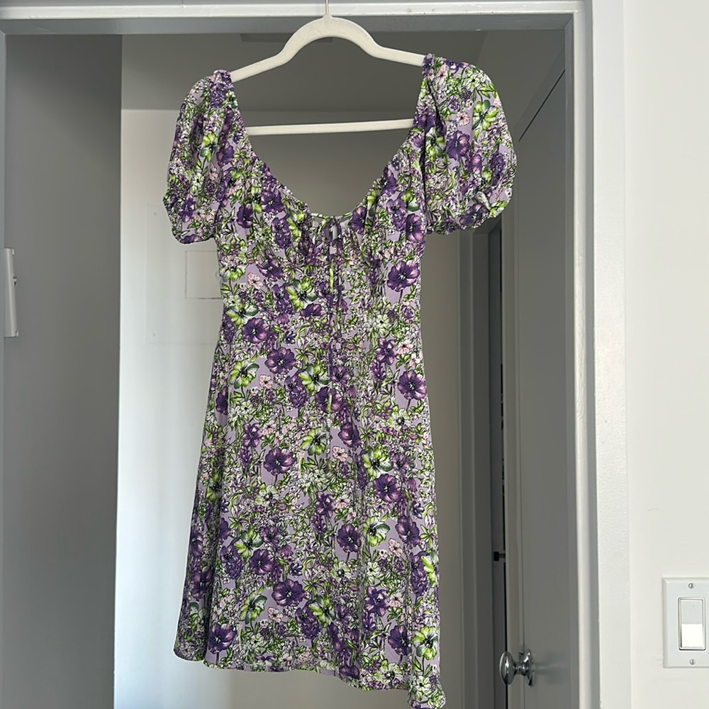 ASTR The Label Floral Puff Sleeve Dress
